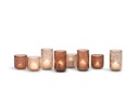 Thick votive stone finish shiny brown - Ø 10x16cm - 4/12