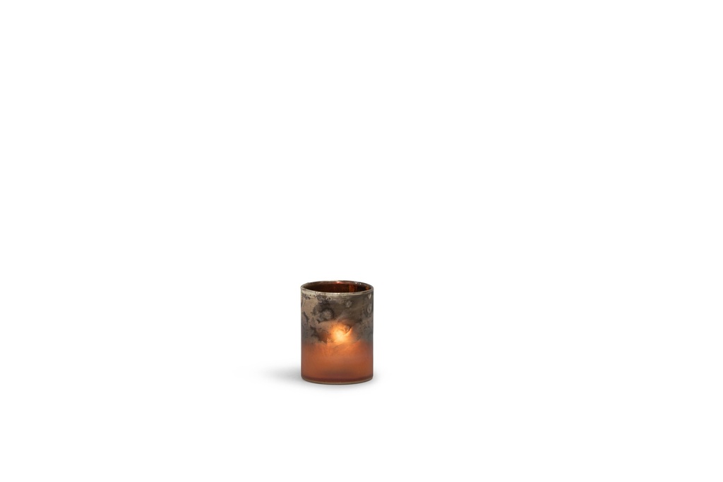Vase half silver half orange small - Ø10x13cm - 6/12
