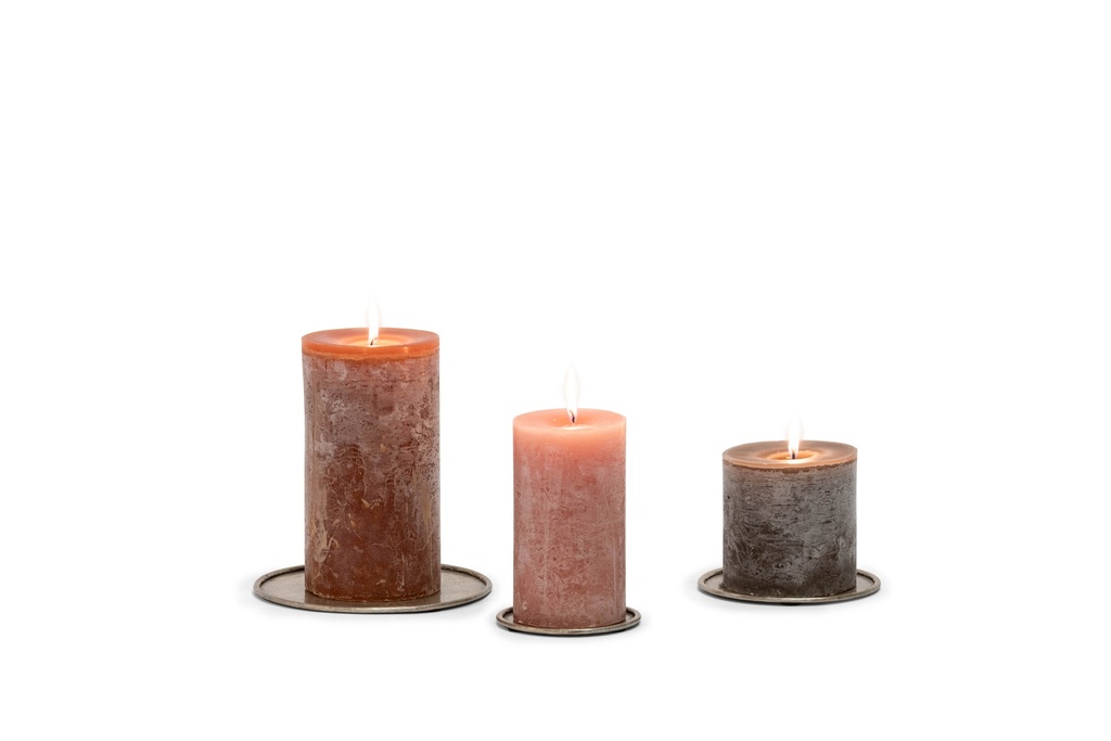 Hammered candleplate - aluminium - light gold - Ø18cm - p/6