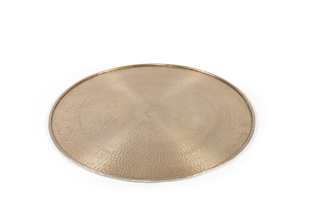 Hammered round tray - aluminium - light gold - Ø55cm - p/2/10