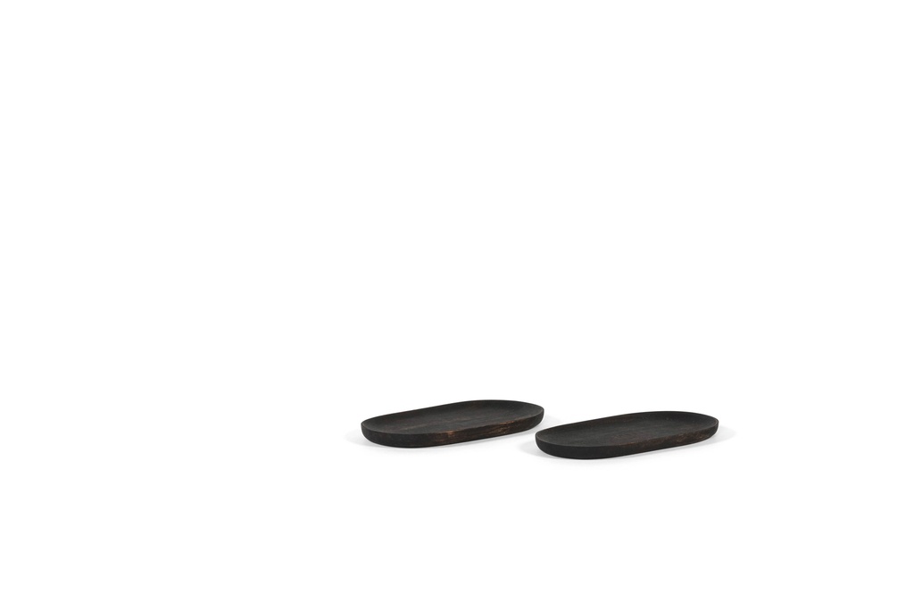 Wooden long tray blacked oiled acacia small - 20x11x1,5cm - p2/8