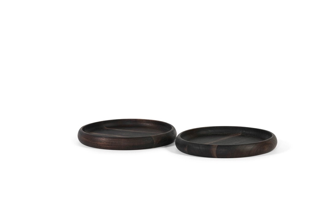 Wooden bowl blacked oiled acacia big- Ø35x3,5cm - p1/4
