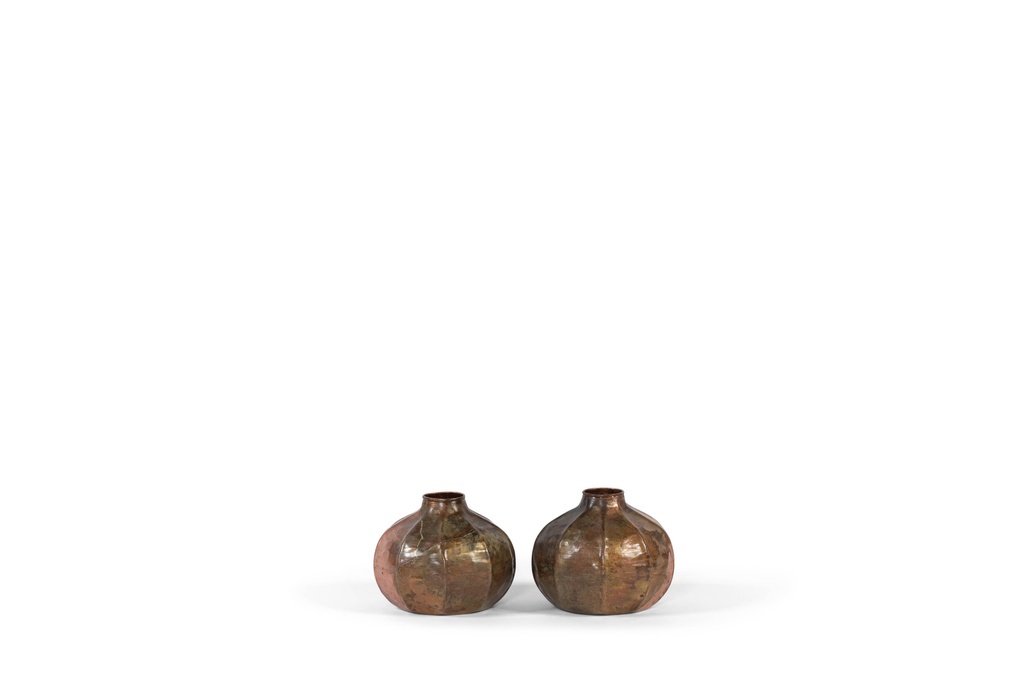 Small vase silver copper patina - Ø15,5 x 11,5cm - 4/16