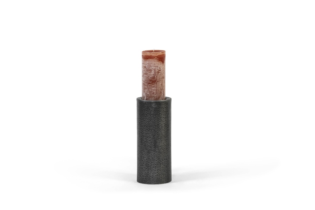 Candleholder knit texture for Ø8,6 - aluminium - graphite - Ø12,5x30cm - p 2