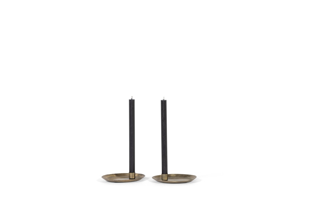 Taperholder tray brass antique small - iron - 16x12x2,5cm - 2/32