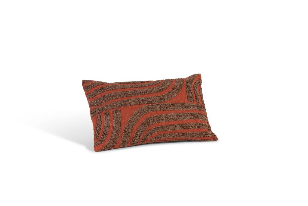 Cushion with filler - Cotton - Orange/brown - 35x55cm - p/2