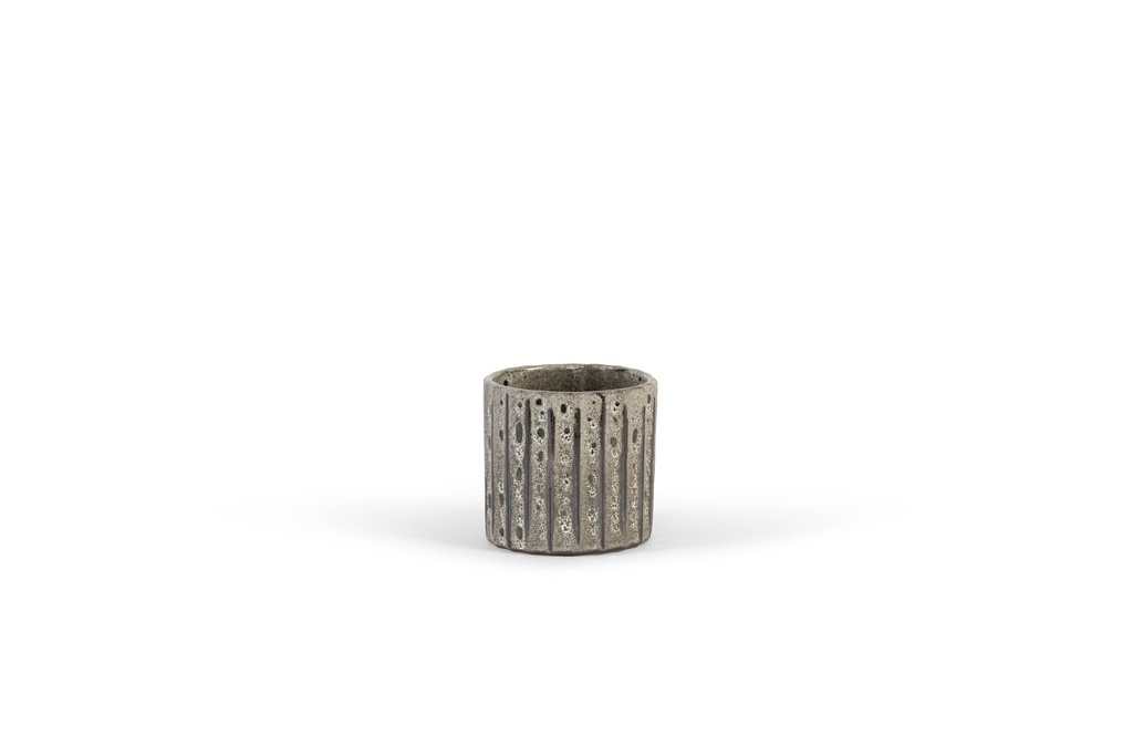 Outdoor candle terracotta bicolor gold - Ø 13x12cm - 1 ext. cot. - p/6