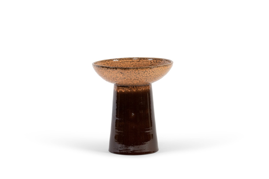 Vase salmon brown glazed - terracotta - Ø 37x41cm - p/1