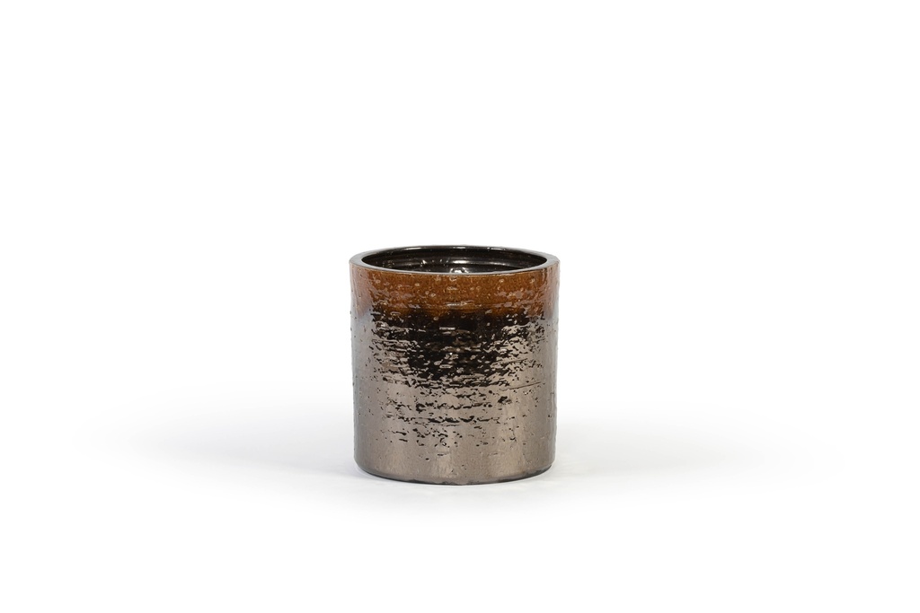 Flowerpot gold reactif glazed - terracotta - Ø 30x30cm - p/1