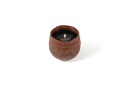 Flowerpot Glazed Bicolor Orange - Ø 17 x 14cm - outdoor candle -1 ext. coton wick - p/4