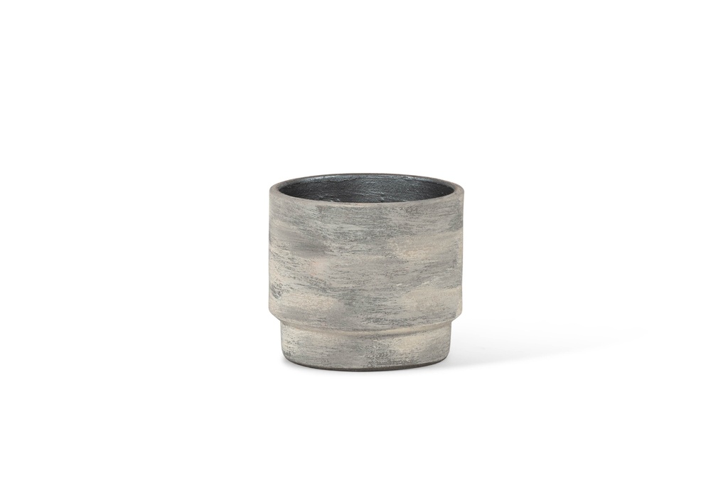 Flowerpot Dark brown Big - Ø 17 x 15 cm - outdoor candle -1 ext. coton wick - p/6