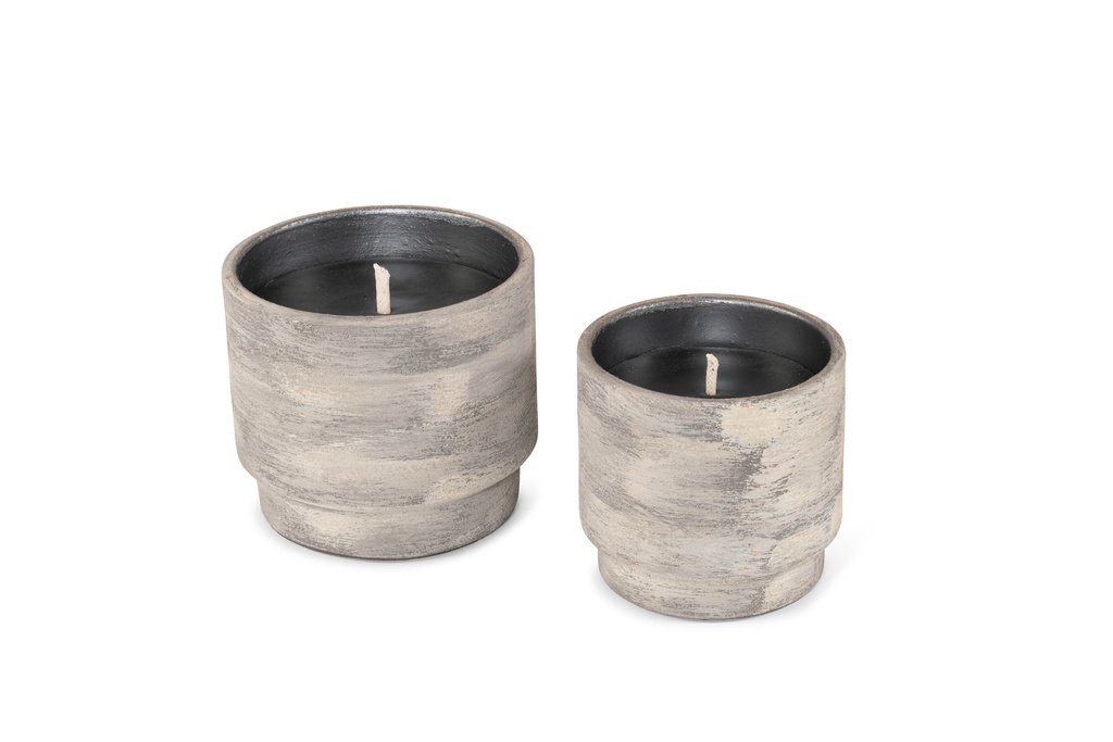 Flowerpot Dark brown Big - Ø 17 x 15 cm - outdoor candle -1 ext. coton wick - p/6