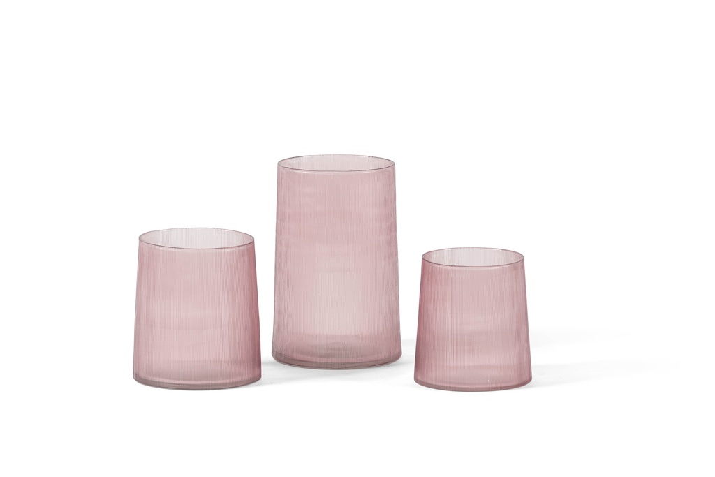 T-light holder thin line sprayed big pink- Ø8.5 x 12.5cm - p 6/24