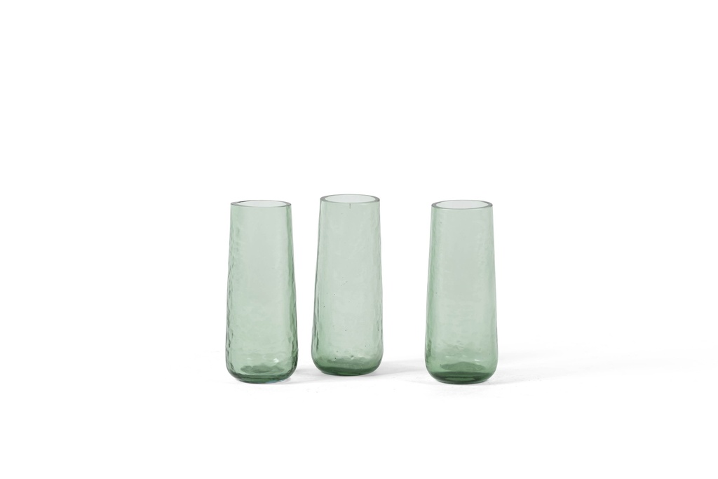 MOUTHBLOWN HAMMERED SOLIFLOWER Ø5,5cm X 14cm - 6/18 - SMALL - GREEN