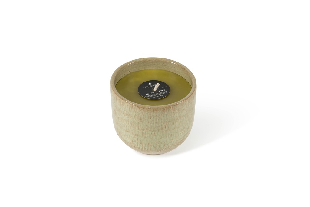 Flowerpot Glazed Green Big - Ø 19 x 16 cm - outdoor candle -1 ext. coton wick - p/4