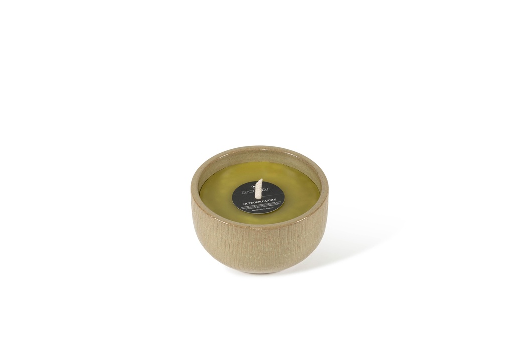 Bowl Glazed Green - Ø 18 x 10 cm - outdoor candle -1 ext. coton wick - p/4