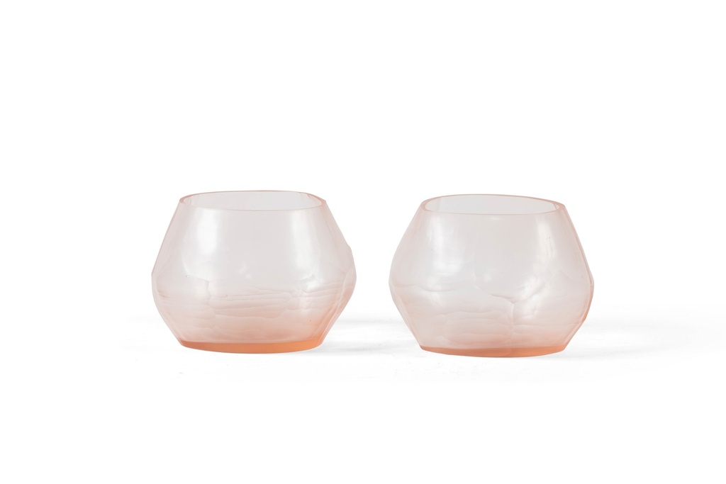 T-light holder oval with cutting large - salmon - 14 x 12 x 10cm - p 4/12