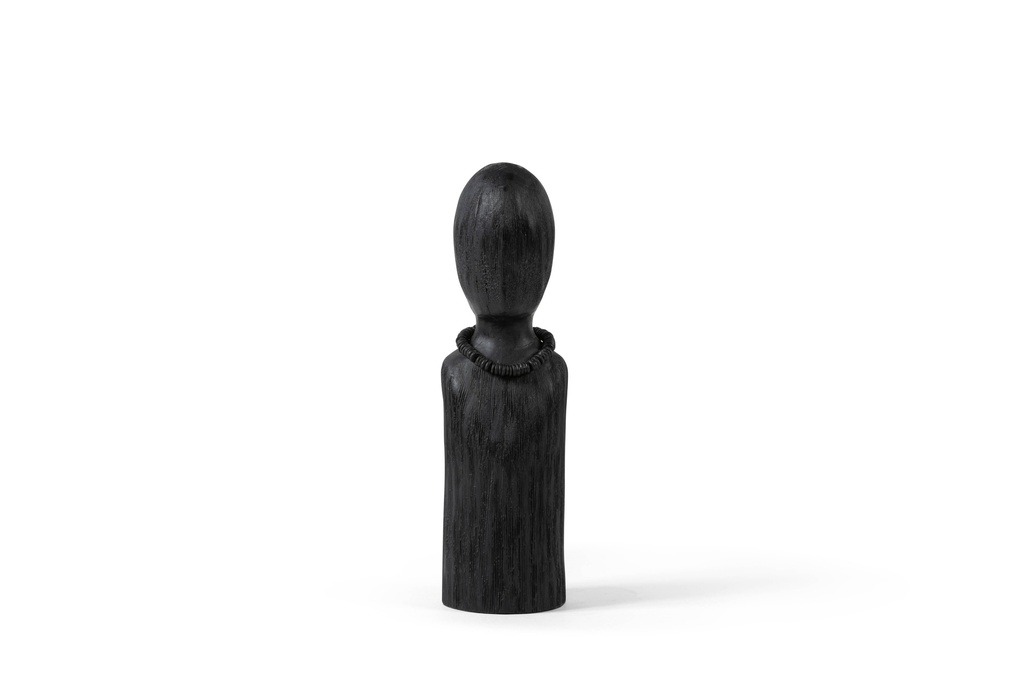 BUST BLACK MATT BRUSHED WOOD - BIG - 12x10x38cm - p/2/12
