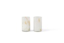 T-light holder spotted - white/amber - Ø7 x 12cm - p 4/24