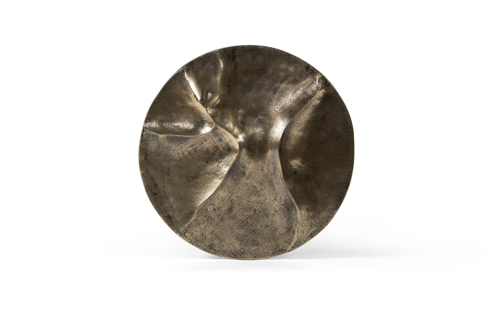 WALL ART ROUND ROUGH ANTIQUE GOLD - SMALL - Ø40X4cm - p/1/6