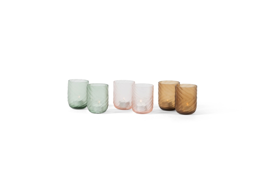 T-light holder round with V pattern cutting - copper - Ø8.5 x 10cm - p 6/24