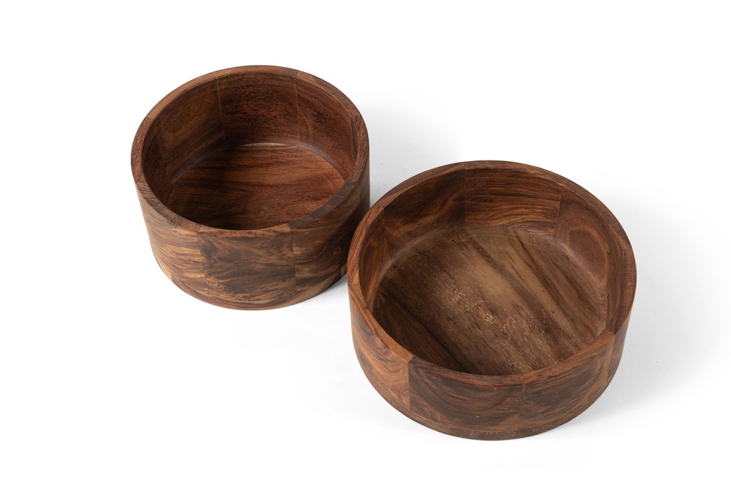 Wooden bowl natural oiled set of 2 - Ø23 x 11 / Ø26 x 9 - p 1/2