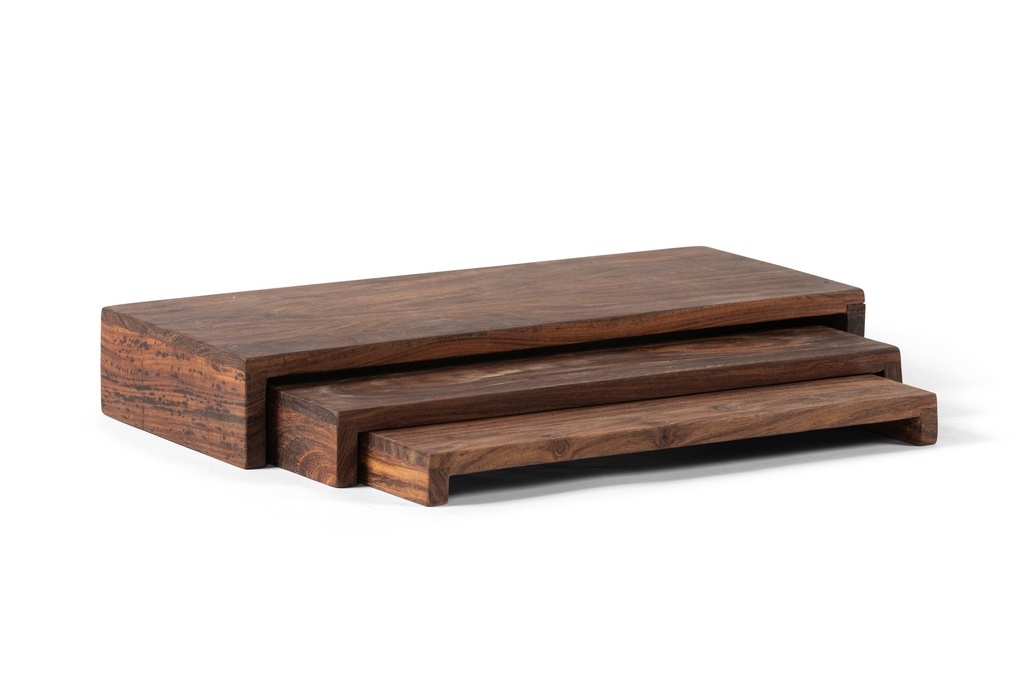 Wooden table riser natural oiled set of 3 - 40x22x3 / 45x22x5 / 50x22x7.5cm - p1/2