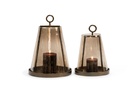 Hurricane conical brown glass - set of 2 - antique gold - Ø33x45cm/Ø27x37cm - 1/1