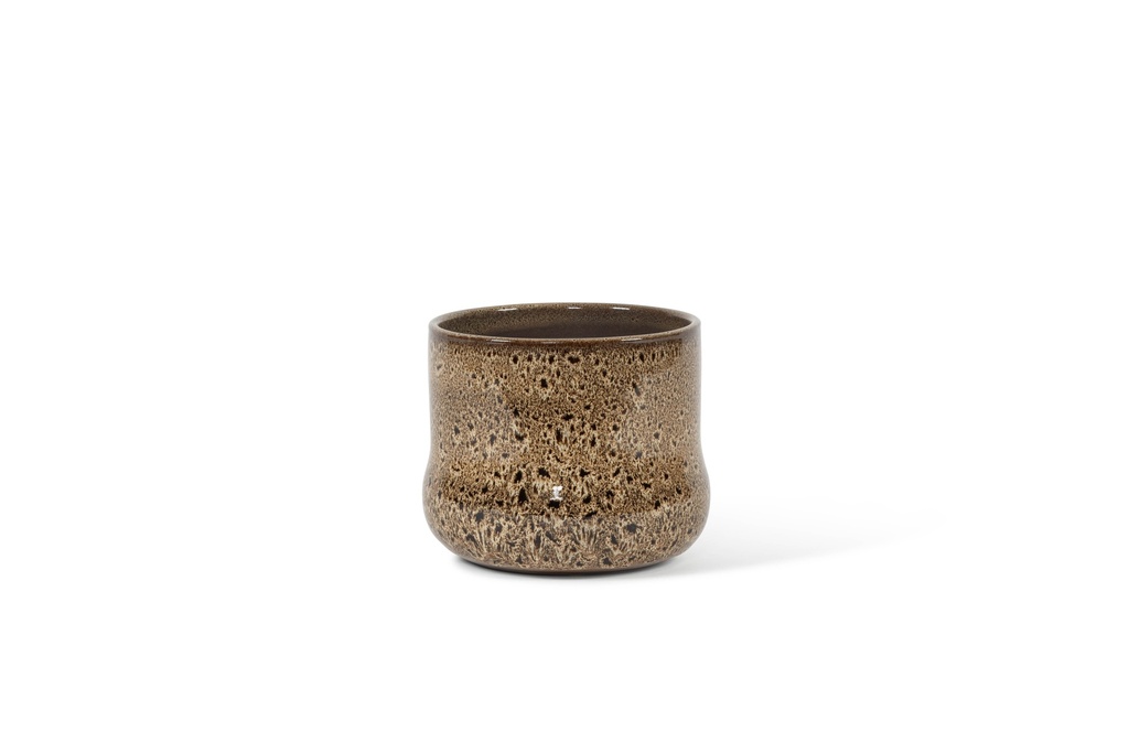 Flowerpot cream brown spotted glazed medium - Ø21 x 21cm - p 2/1