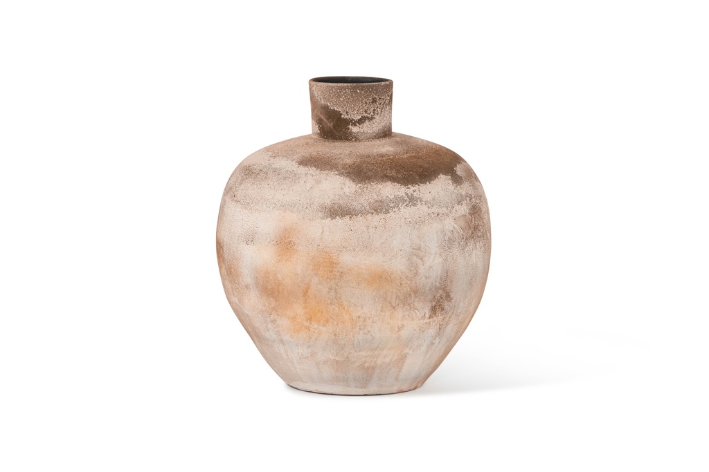 Ball vase light brown orange clouded big - H 45 - p 1