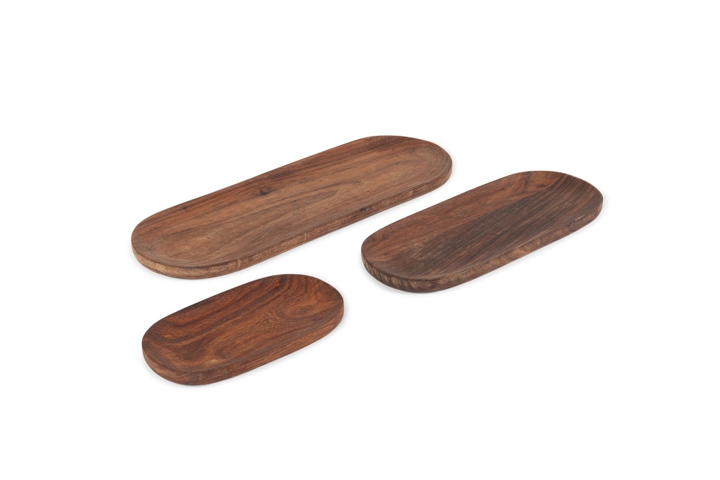 Wooden long tray natural oiled sheesham medium - 30x12x1,5cm - p2/8