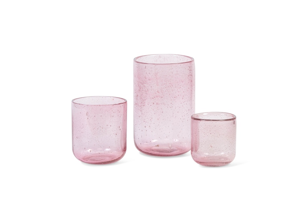 T-light holder bubble pink - Ø9 x 10cm - p 6/24 