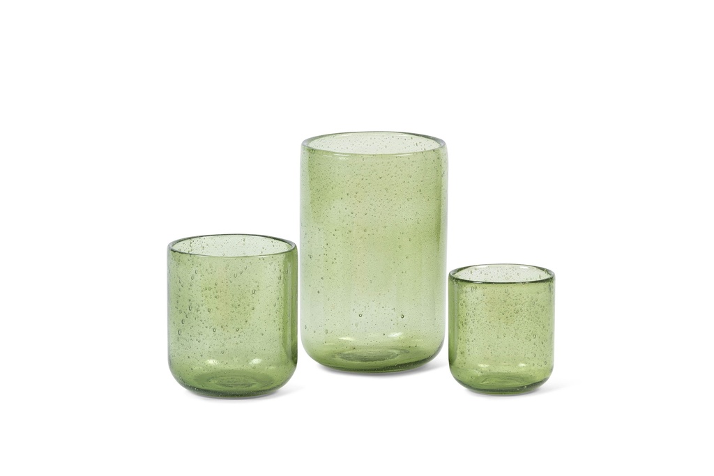 T-light holder bubble green - Ø12 x 13cm - p4/16