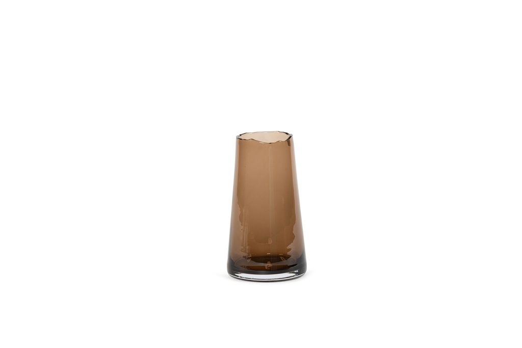 Vase organic rim - glass - mocha - Ø13.5 x 24cm - p/1