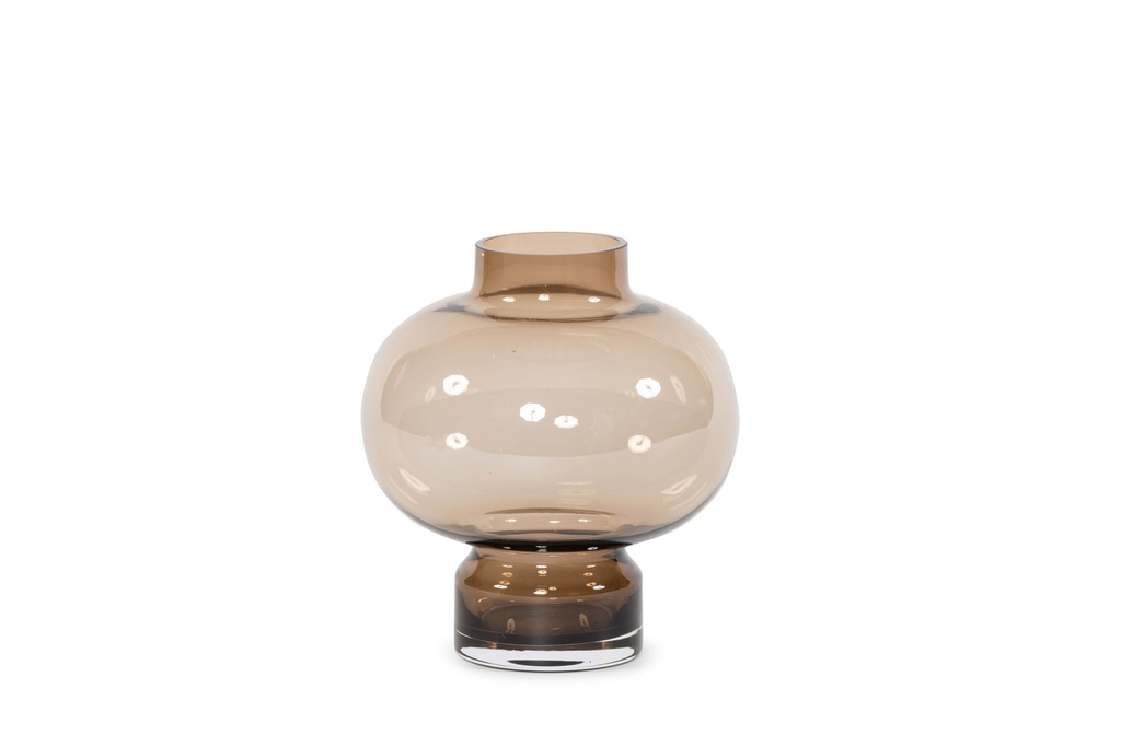 Boll vase on stand - small - mocha - Ø20 x 22cm - p/1