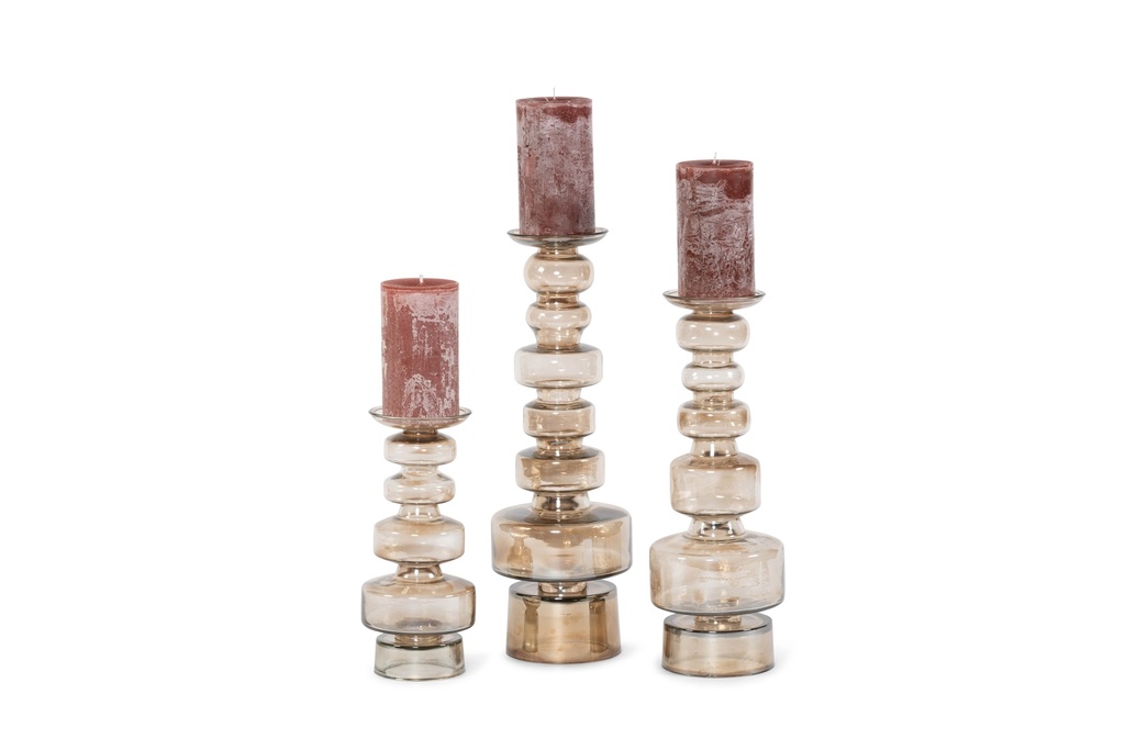 Glass chandelier - brown luster - S/M/L - Ø13x29,5/Ø15x42/Ø16x49 - set of 3 - p/1/4