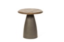 Coffee table - matt brown brushed wood + brown metal foot small - Ø45 x 50cm - p 1/1