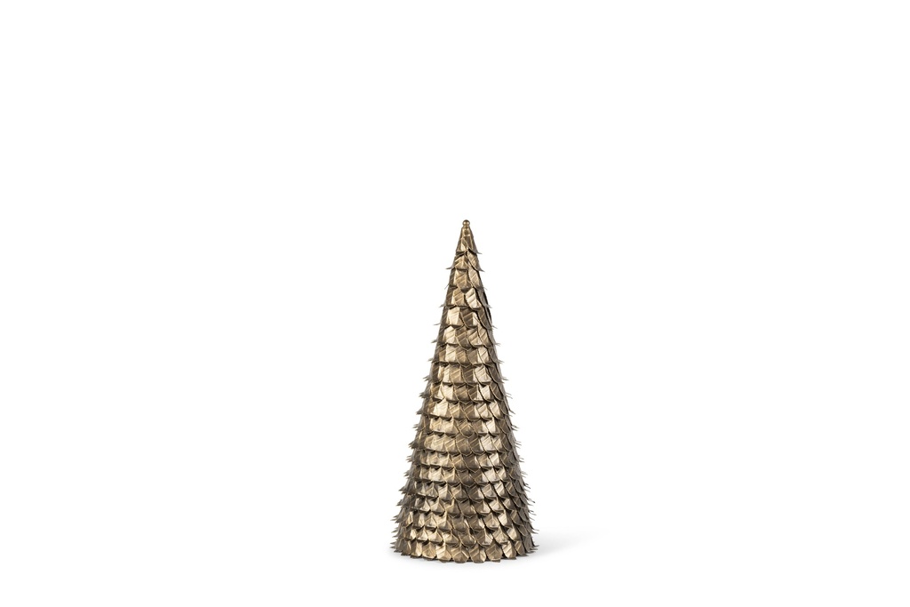 Small X-mas Tree bronze leaves - Powder coat - Iron - Ø26x59cm - p 1
