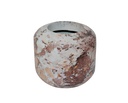 Metal Bulbvase burgundy / creme crackeled glass - large - Ø 40x60cm - p/1