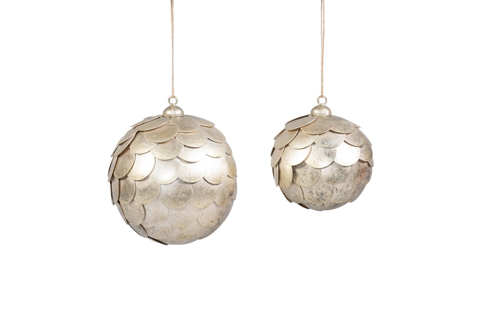 Hanging ball silver gold crackle medium - Ø8cm - p 4/64