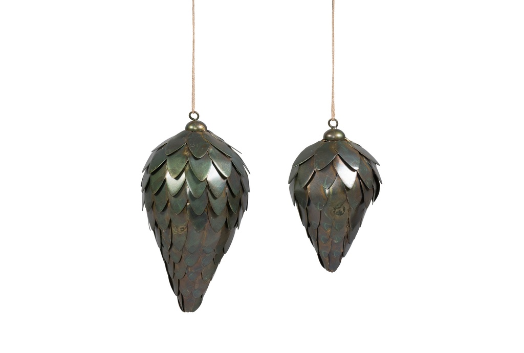Hanging pinecone aged brass crackle medium - Ø7x12cm - p 4/64