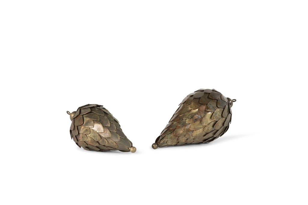 Hanging pinecone aged brass crackle medium - Ø7x12cm - p 4/64