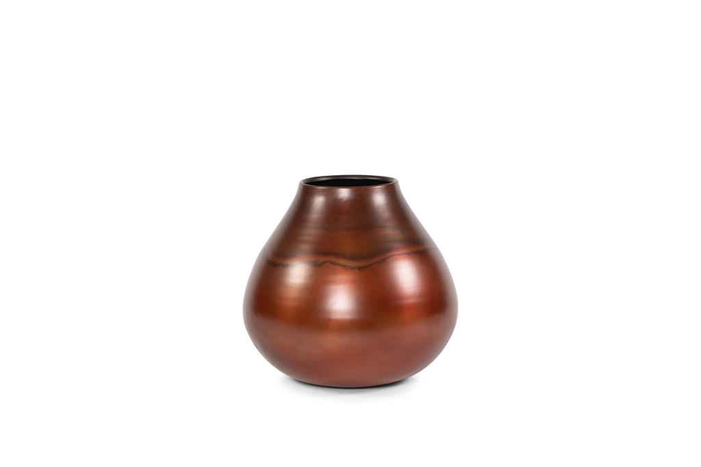 Vase metal - burned copper patina - large - Ø 40x38cm - p/1