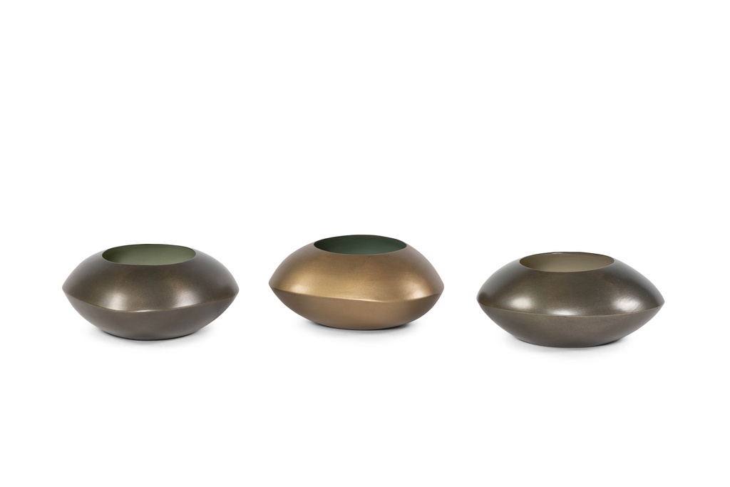 T-Lightholder nickle antique / grey enamel - 13x11x5,5cm - 6/48