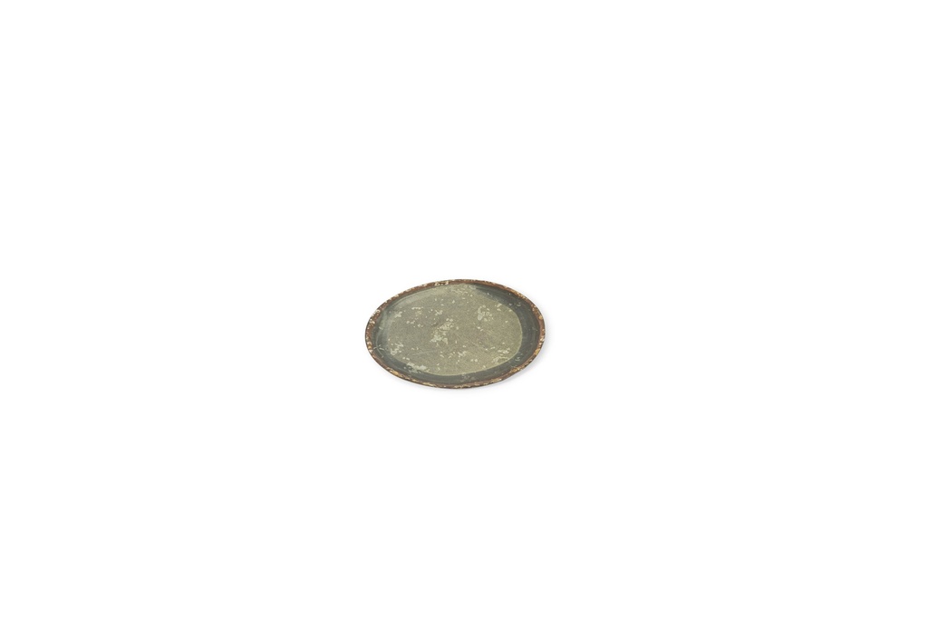 Candleplate metal green patina - small - Ø10,5x1cm- p6/108