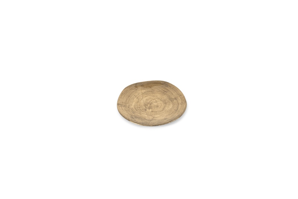 Candleplate - organic - nickle antique / gold antique leafing - set of 2 - 8x8x1/11x11x1 - p 2/72
