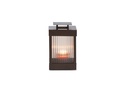 Lantern - copper brown with brown ribbed glass - small - 21x21x34cm - p/1/4