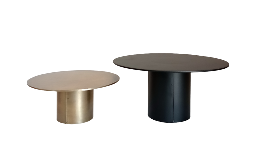 Round table top decorative black/brass antique - set of 2 - Ø16,5x7,5cm / Ø21,5x10cm - p 2/8