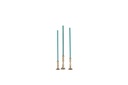 Handforged fine taperholder - brass antique - for tapers Ø1,2cm - set of 3 - H7cm/H9cm/H11cm - p/2 sets