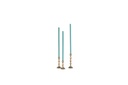 Handforged fine taperholder - brass antique - for tapers Ø1,2cm - set of 3 - H8cm/H10cm/H12cm - p/2 sets